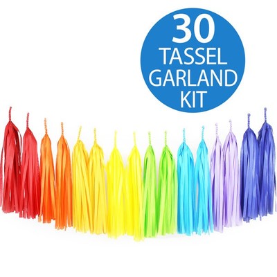 rainbow tassel garland