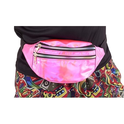 Iridescent Pink Bum Bag 1980s 1990s Costume