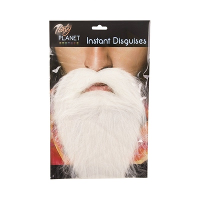 White Santa Viking Self Adhesive Moustache & Beard