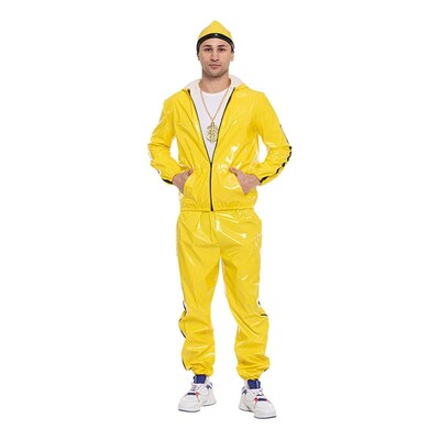 Adult 1990s Yellow Hip Hop Rapper Costume Mens Large