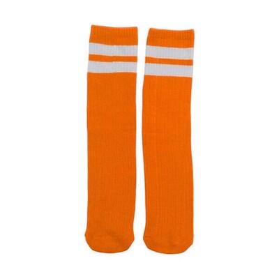 Orange Striped Socks One Size Kids Adult