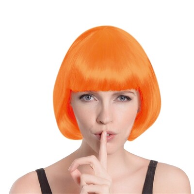 Adult Orange Bob Wig Costume Accessory