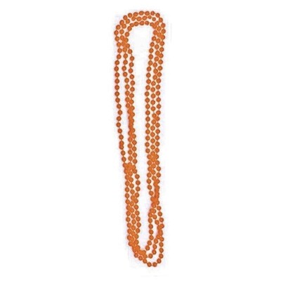 Metallic Orange Plastic Bead Necklace Pk 3