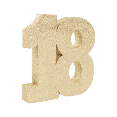 Champagne Gold 18th Birthday Number Table Decoration