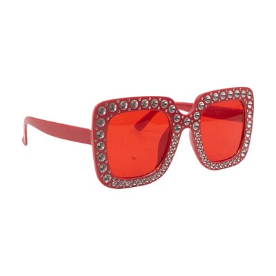 Red Square Bling Festival Party Glasses