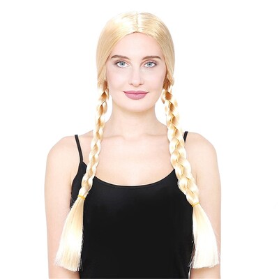 Adult Long Blonde Plaited Wig