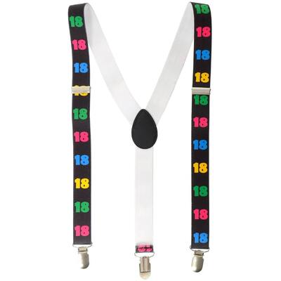 Adult 18th Birthday Novelty Suspenders Braces