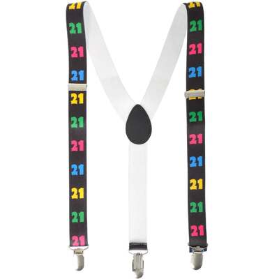 Adult 21st Birthday Novelty Suspenders Braces