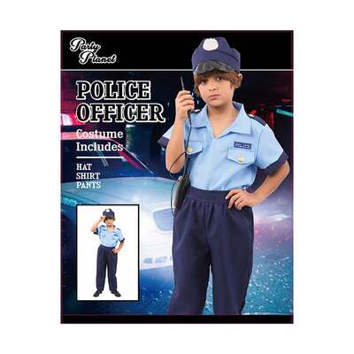 Child Blue Police Officer Costume (Large, 7-8 Yrs)