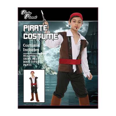 Child Pirate Captain Costume (Large, 7-8 Yrs)