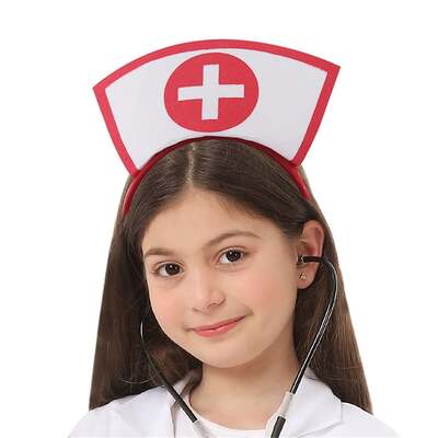 Red & White Nurse Costume Headband