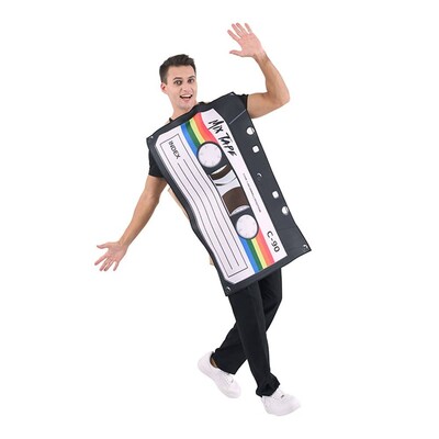 Adult 1980s Retro Cassette Mixed Tape Costume One Size