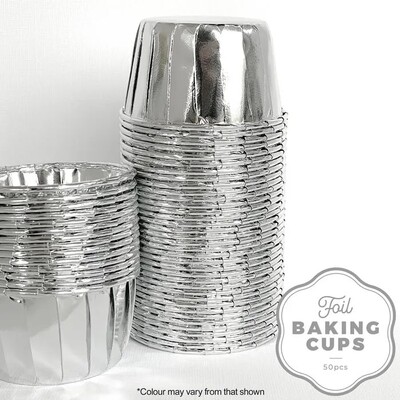 Metallic Silver Cupcake Baking Cups Pk 50