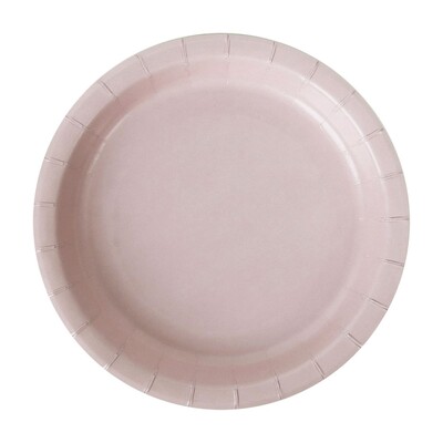 Blush Pink Round 18cm Paper Plates Pk 20