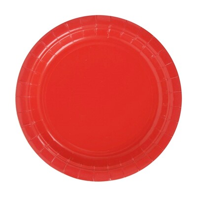 Cherry Red Round 18cm Paper Plates Pk 20