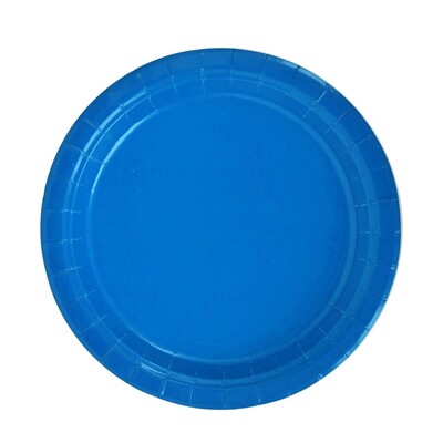 Azure Royal Blue Round 18cm Paper Plates Pk 20