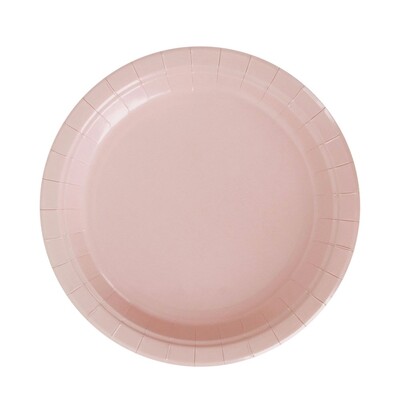 Blush Pink Round 23cm Paper Plates Pk 20