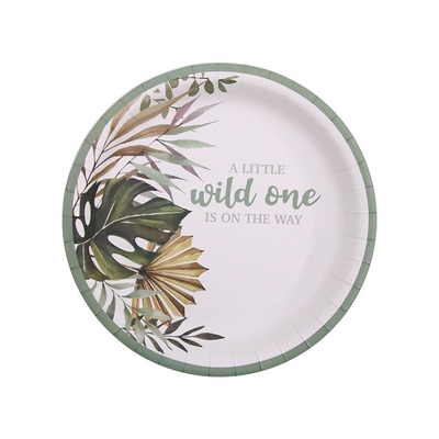 Wild One On The Way Baby Shower Paper Plates 23cm (Pk 12)