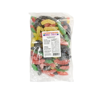 Sour Worms Gummies Lollies Assorted Flavours 1kg