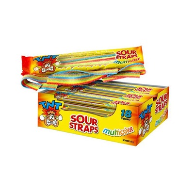 TNT Multicolour Sour Straps 57g Pk 18