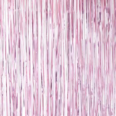 Ginger Ray Matte Pink Foil Fringe Curtain 1m x 2.5m