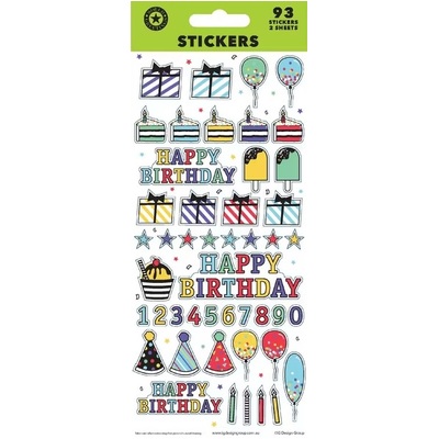 Birthday Fun Stickers (2 Sheets 101 Stickers)