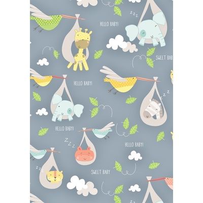 Cute Hello Baby Gift Wrap 1 Sheet