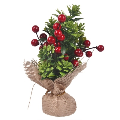 Mini Christmas Red Berries Tree in Pot Decoration 20cm Pk 1