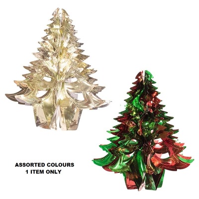 Assorted Colour Foil Hanging Christmas Tree Decoration 30cm Pk 1