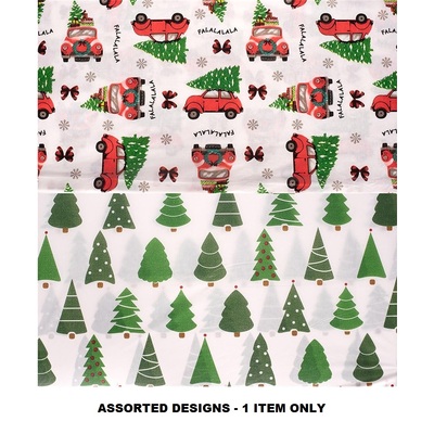 Assorted Flannel Backed Christmas Tablecover 132x178cm Pk 1