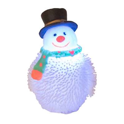 Squishy Light Up Christmas Snowman 8cm Pk 1