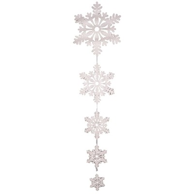 Hanging Foam Snowflakes Christmas Decorations 5 Pieces