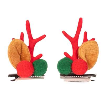 Reindeer Antler Ears Christmas Hair Clips 1 Pair