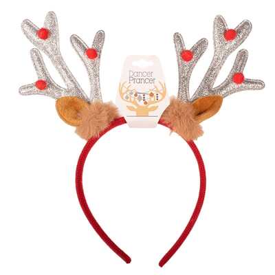 Glitter Reindeer Antlers Christmas Headband 