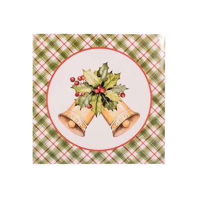 Jingle Bells Christmas 2 Ply Lunch Napkins Pk 25