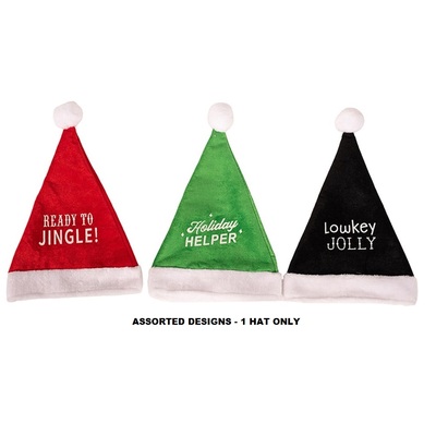 Assorted Christmas Santa Hat with Sayings Pk 1